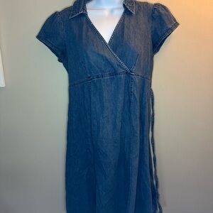 Motherhood Maternity Denim Blue Midi Dress